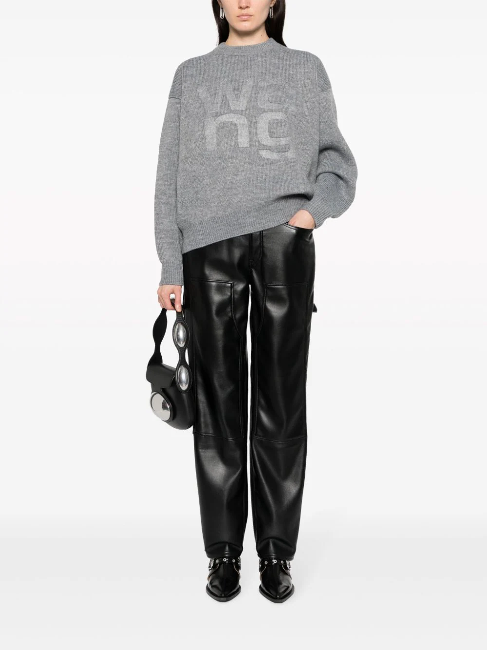 T BY ALEXANDER WANG Debossed Stacked Logo Unisex Pullover