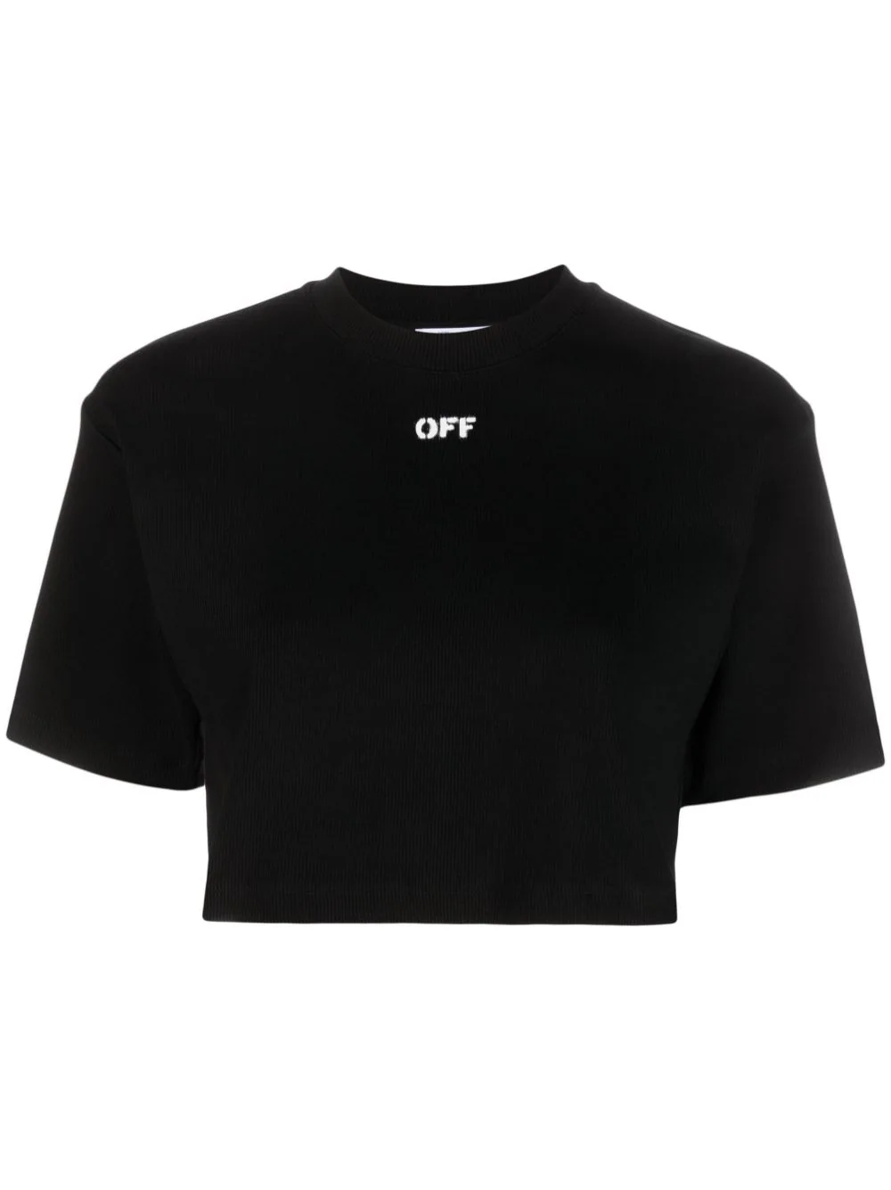 OFF-WHITE Women Off Stamp Rib Crop Tee