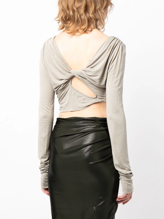 RICK OWENS LILIES Women Jade Long Sleeve Crop top