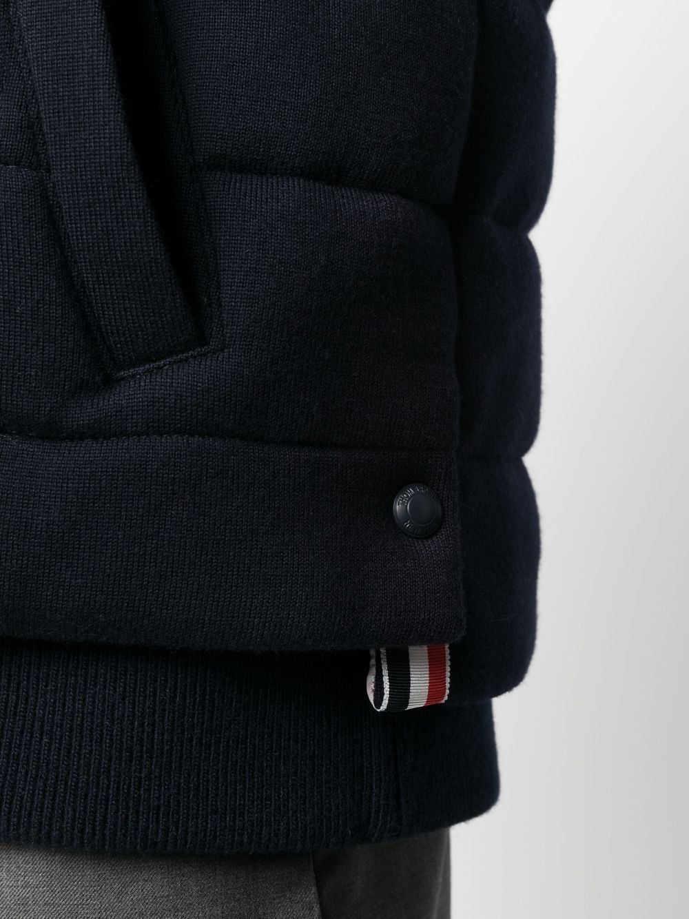 THOM BROWNE Men Reversible Downfill Vest In Merino Wool