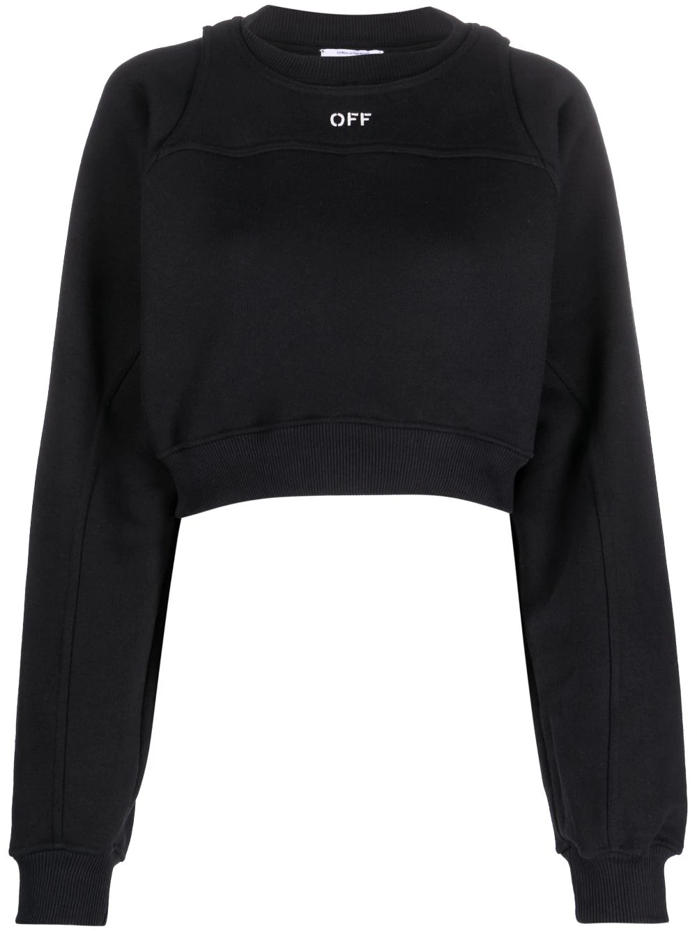 OFF-WHITE Women Off Stamp Round Crop Crewneck