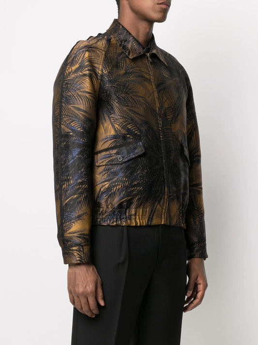 SAINT LAURENT MEN SILK JACQUARD JACKET