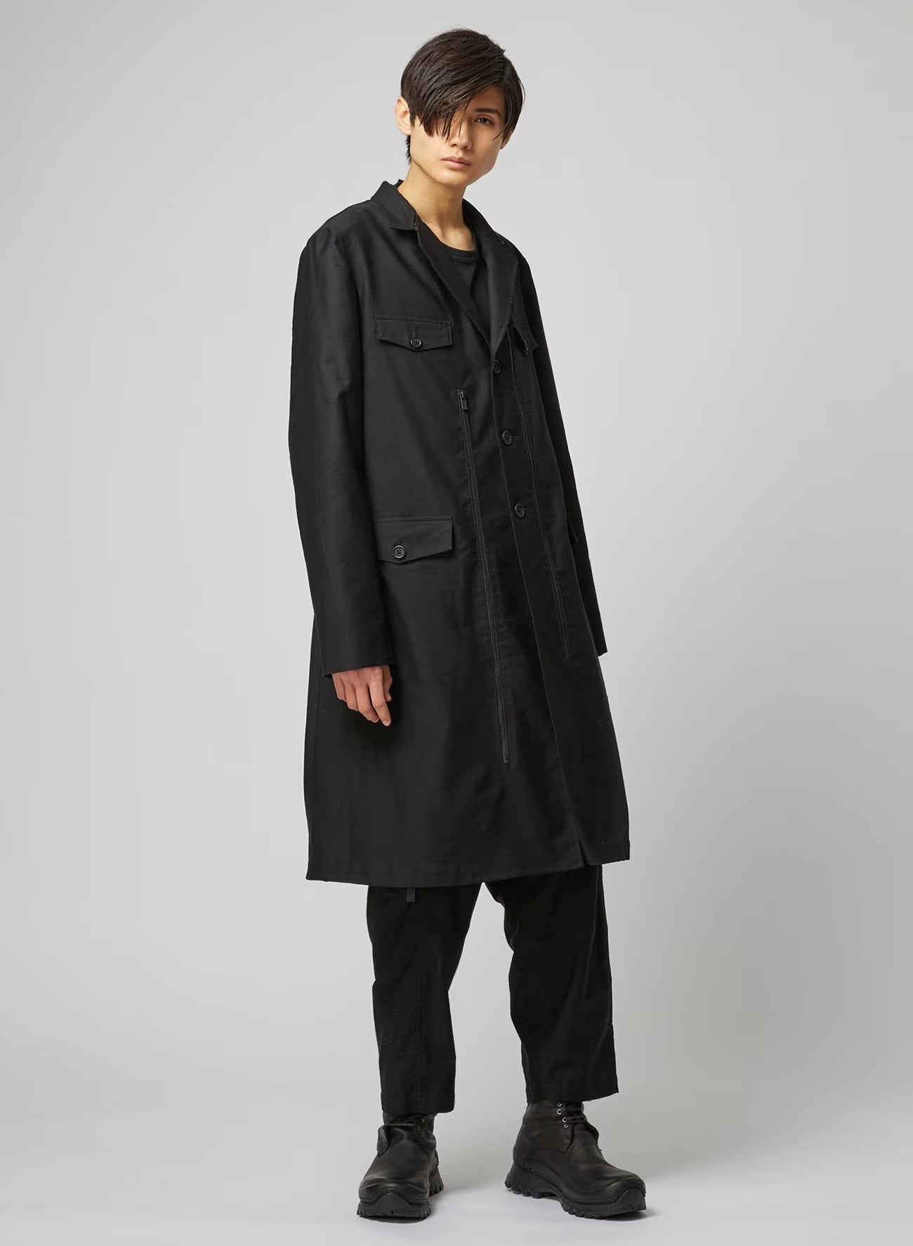 YOHJI YAMAMOTO POUR HOMME Men Long Fastener Jacket