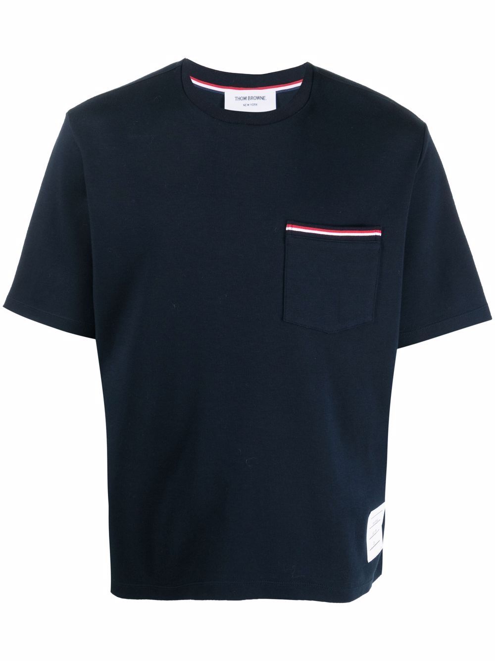 THOM BROWNE Men Oversized Short Sleeve Pocket Tee In Milano Cotton