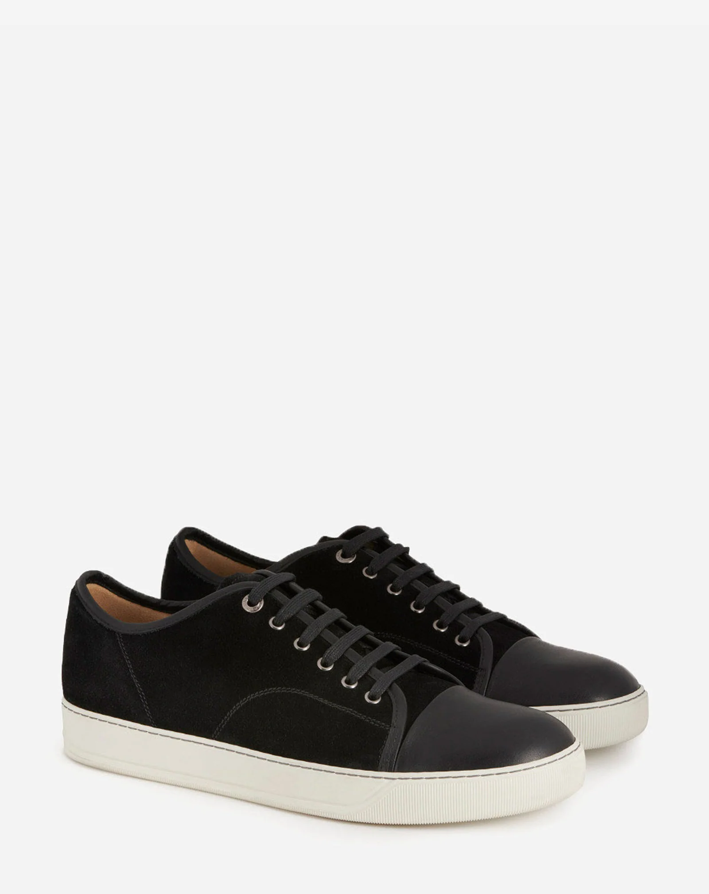 LANVIN Men Suede Leather Captoe Low Top Sneakers