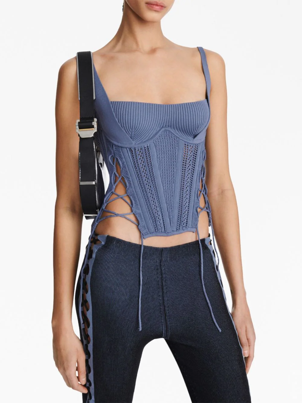 DION LEE Women Pinnacle Laced Openwork Corset