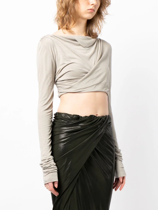 RICK OWENS LILIES Women Jade Long Sleeve Crop top