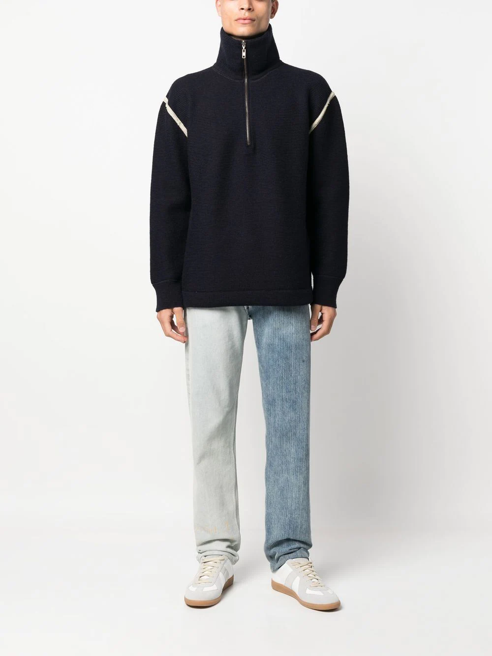 MAISON MARGIELA Men Half-Zip Wool Sweater