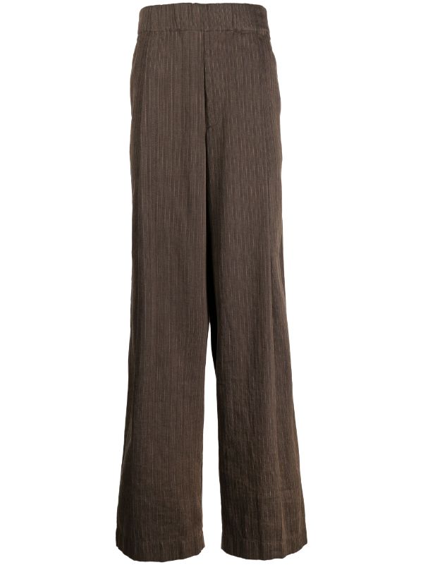 DRIES VAN NOTEN Men Pilburn Washed Cotton Linen Polyester Stripe On Heringbone Structure Pants