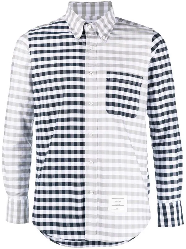 THOM BROWNE Men Funmix Gingham Check Oxford Shirt