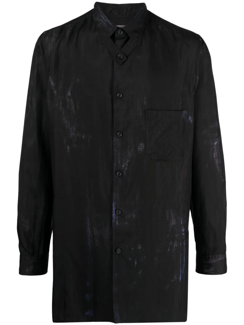 YOHJI YAMAMOTO POUR HOMME Men Extended Tab Pocket Shirt