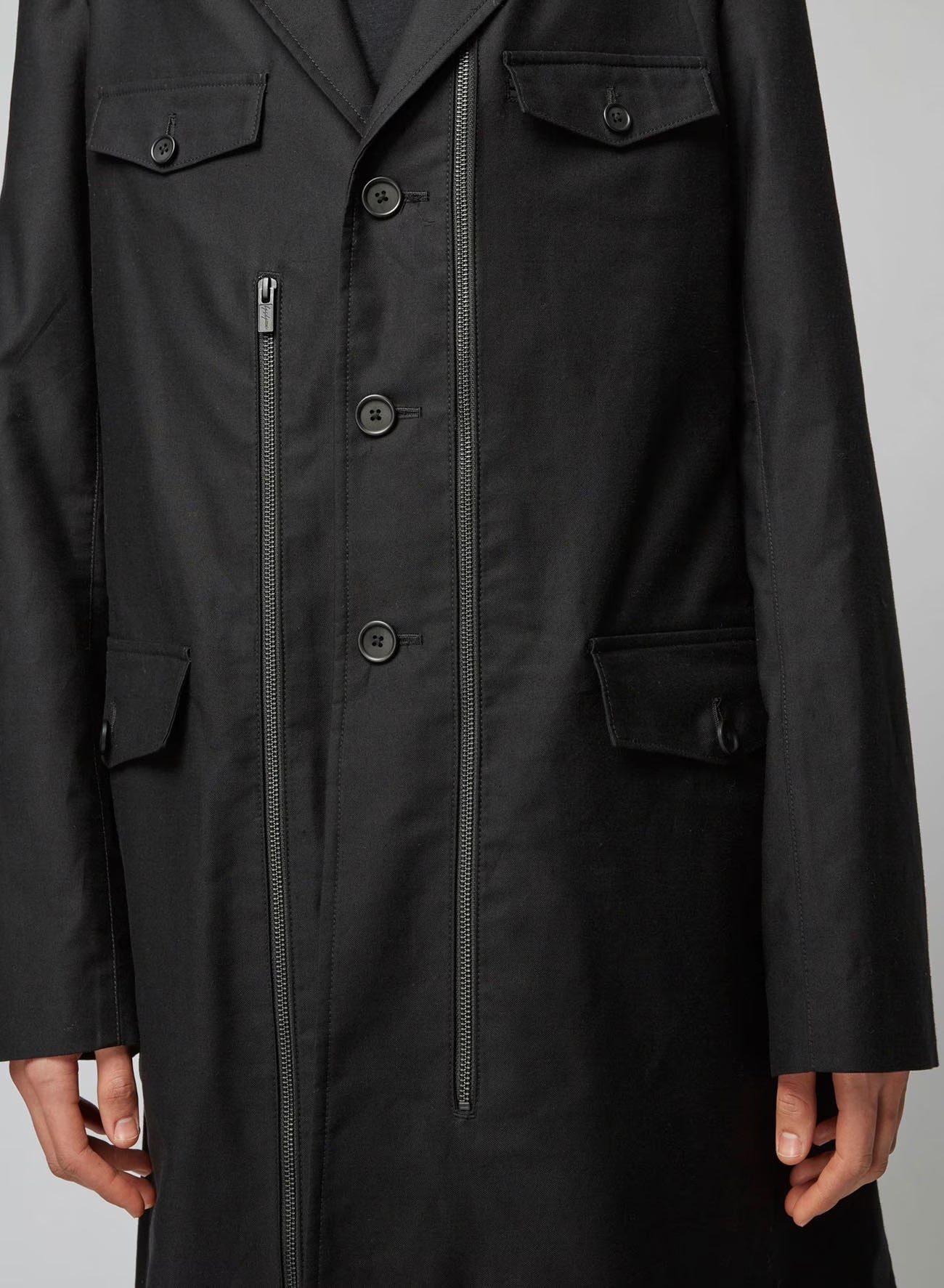 YOHJI YAMAMOTO POUR HOMME Men Long Fastener Jacket