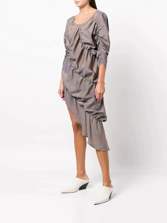 RUI WOMEN PLEATED ASYMMETRICAL DRESS