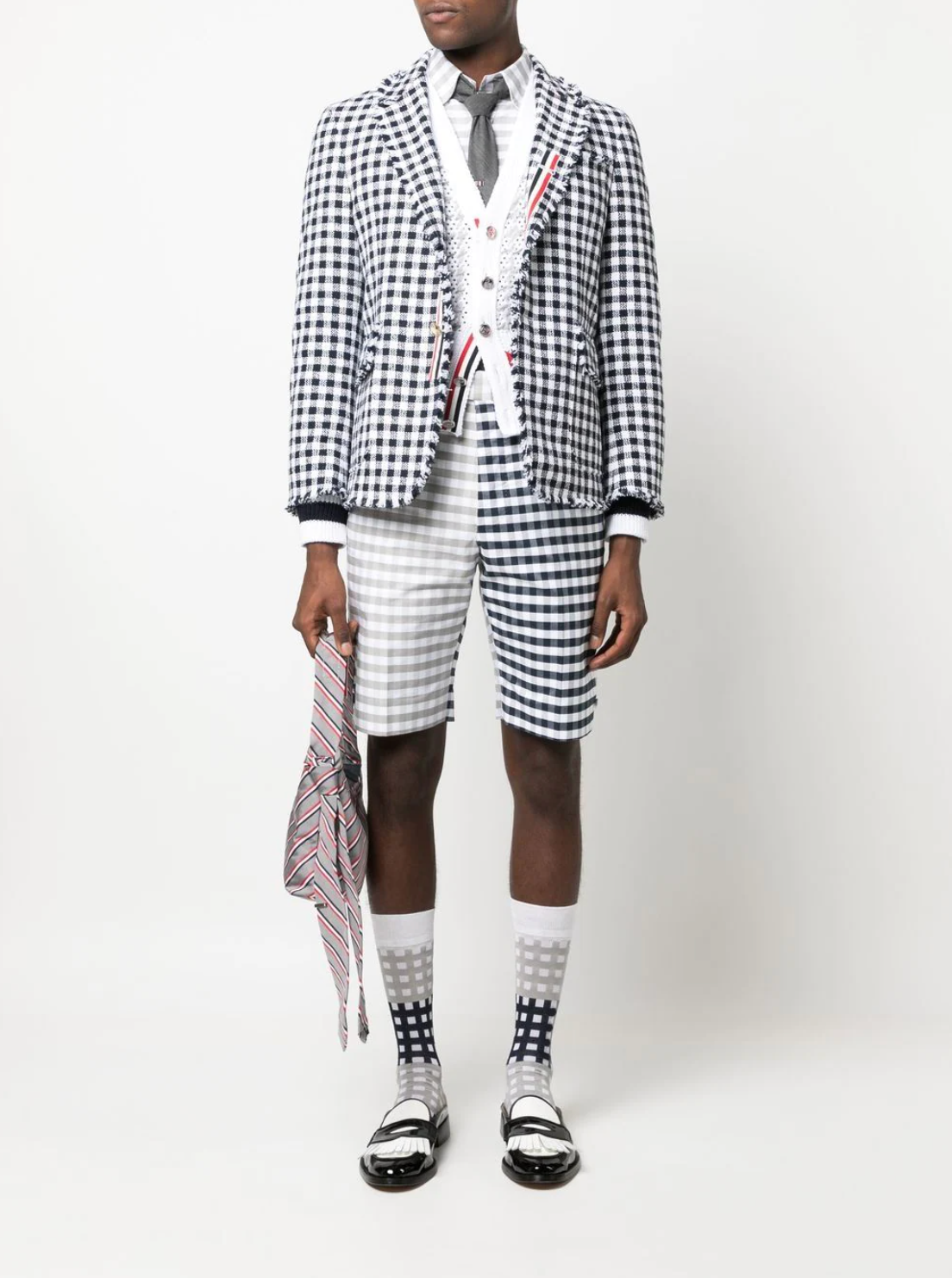 THOM BROWNE Men Classic Fit PC L/S Shirt W/ GG Armband In Gingham Check Oxford