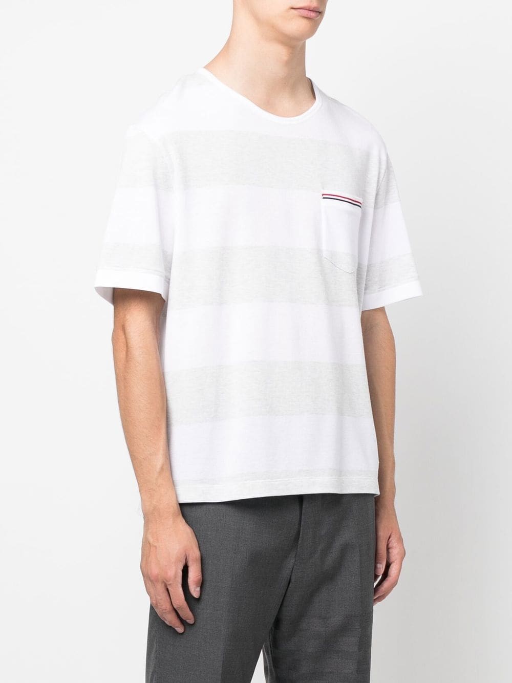 THOM BROWNE Men Striped Pocket SS Rugby Shirt