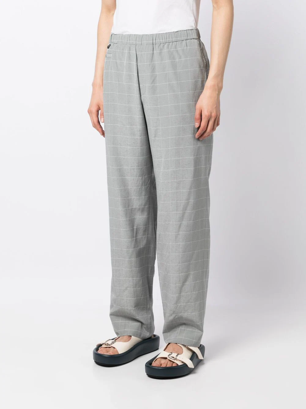 UNDERCOVER MEN DRAWSTRING CHECK PANTS