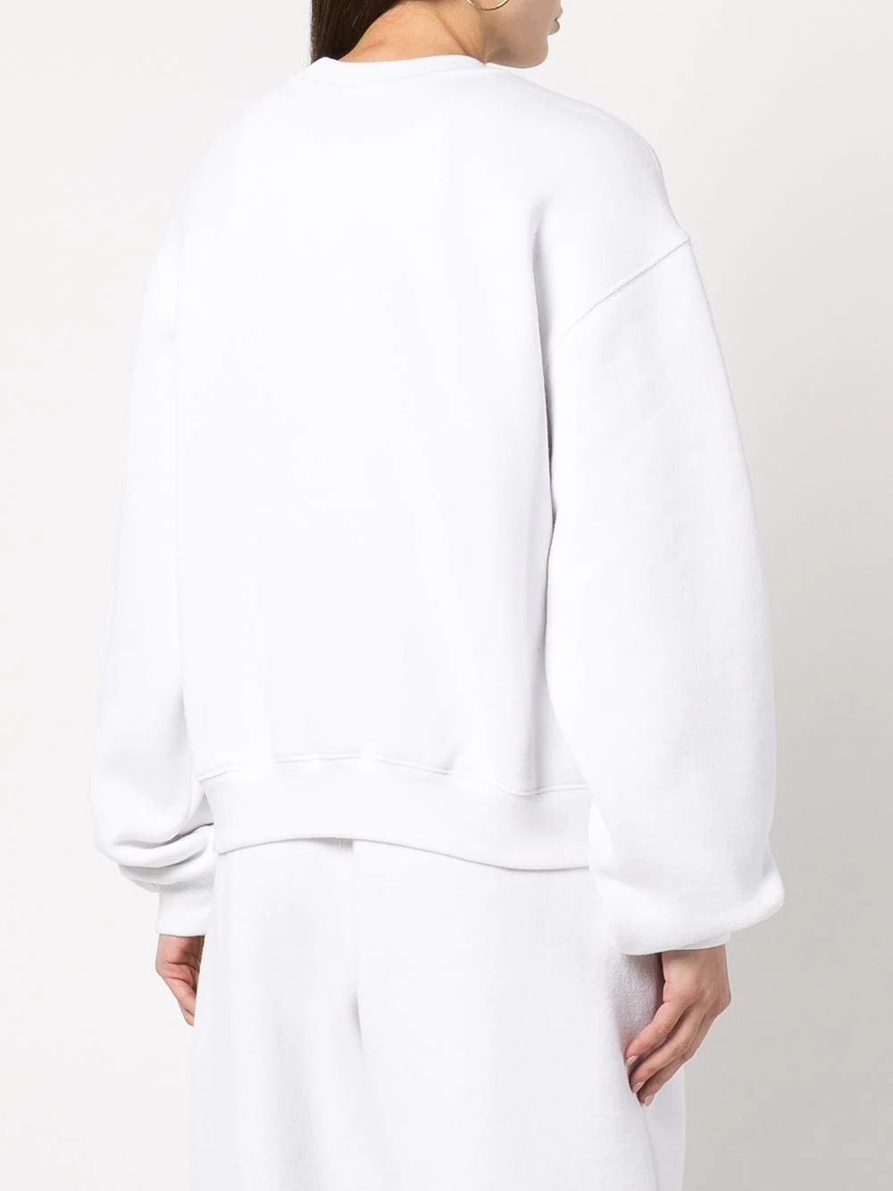 T BY ALEXANDER WANG Women Essential Terry Crewneck Sweatshirt W/ PAUFF Paint Logo