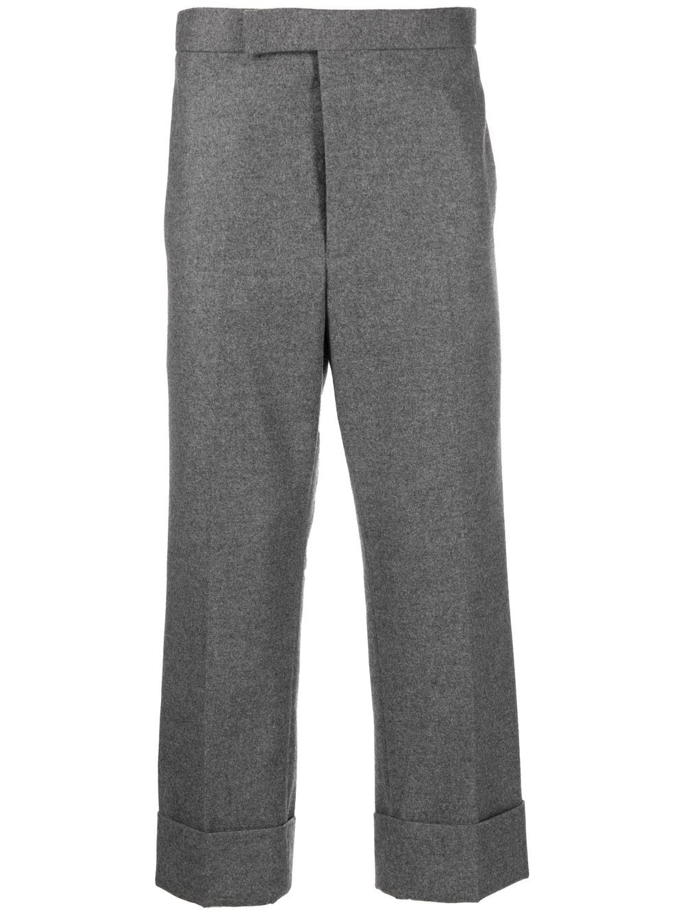 THOM BROWNE Men Low Rise Backstrap Trouser in Wool Flannel