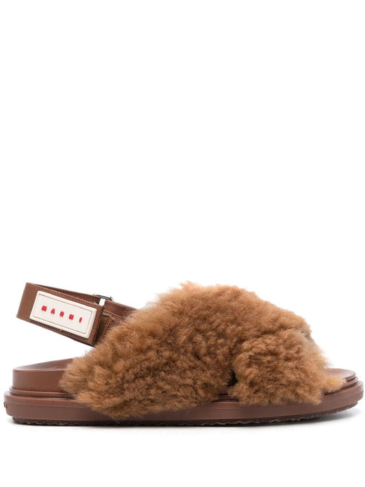 MARNI Women Fussbett Shearling Sandals