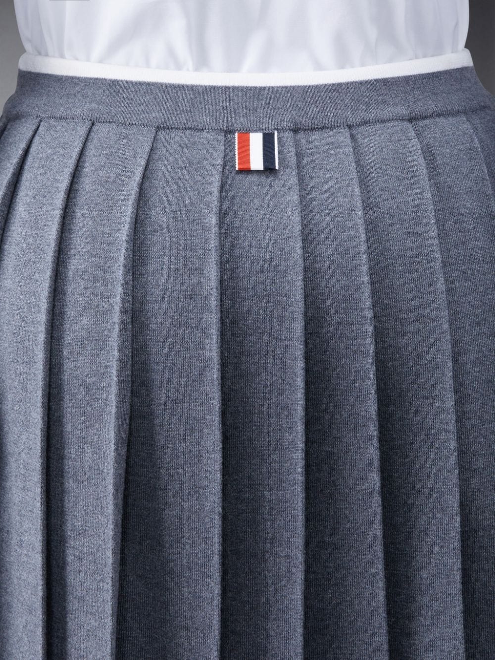 THOM BROWNE Women Full Needle Pleated Merino Wool Mini Skirt