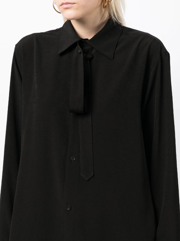 YOHJI YAMAMOTO REGULATION WOMEN R-W CUFFS STYLE BLACK SHIRT