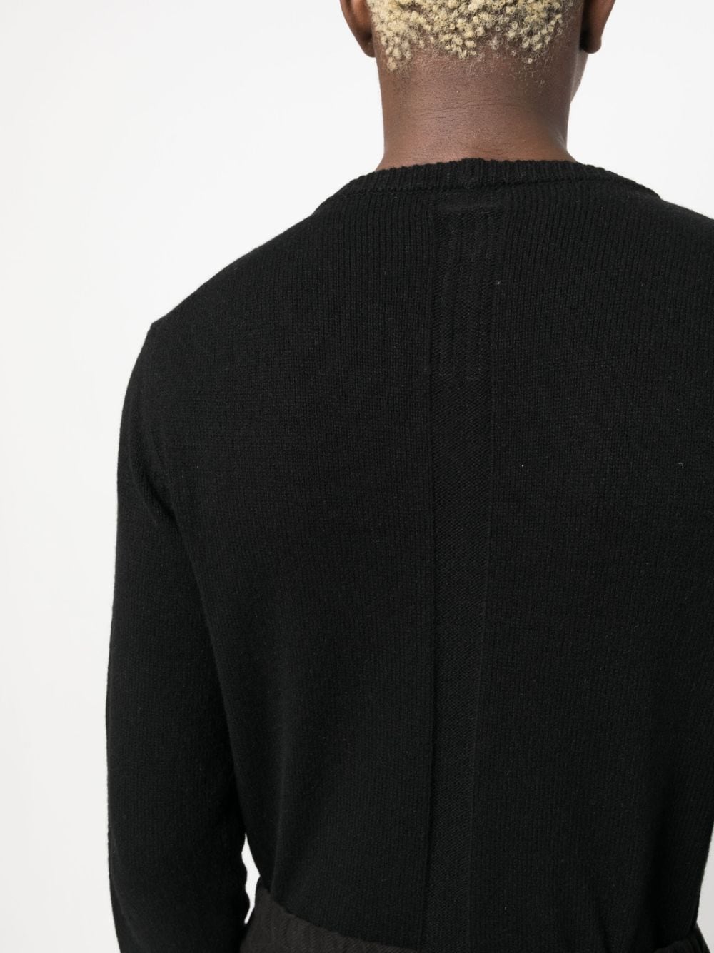 RICK OWENS Men Recycled Cashmere Biker Round Neck Sweater