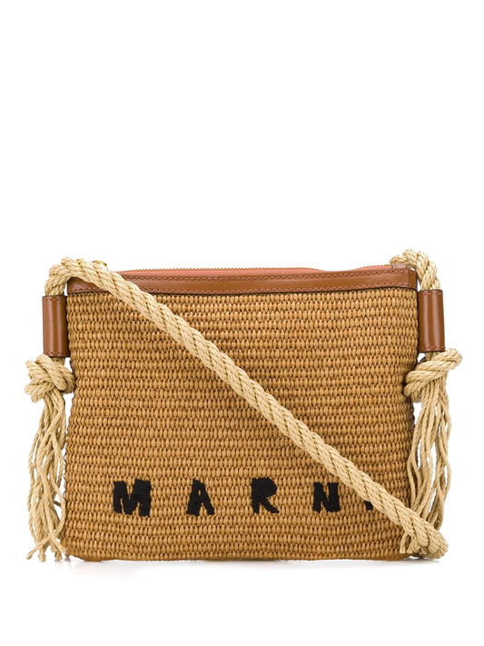 MARNI Women Woven Logo Pochette Shoulder Bag