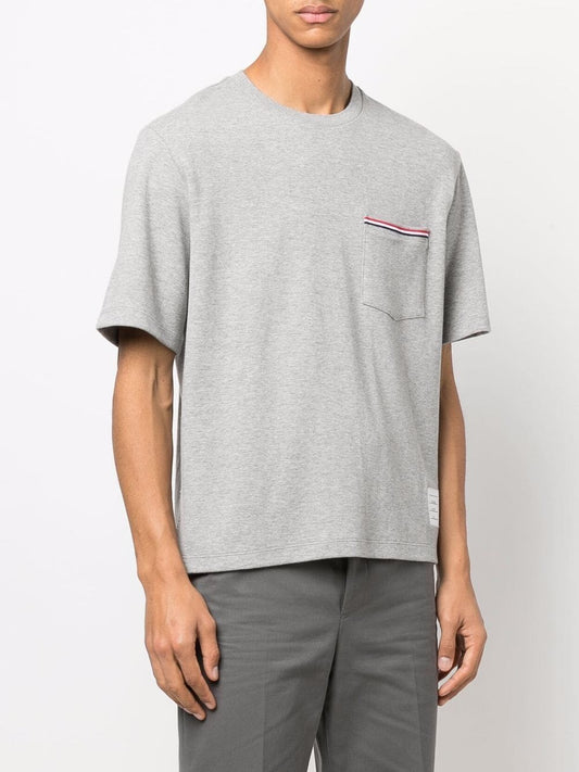 THOM BROWNE Men Oversized Short Sleeve Pocket Tee In Milano Cotton