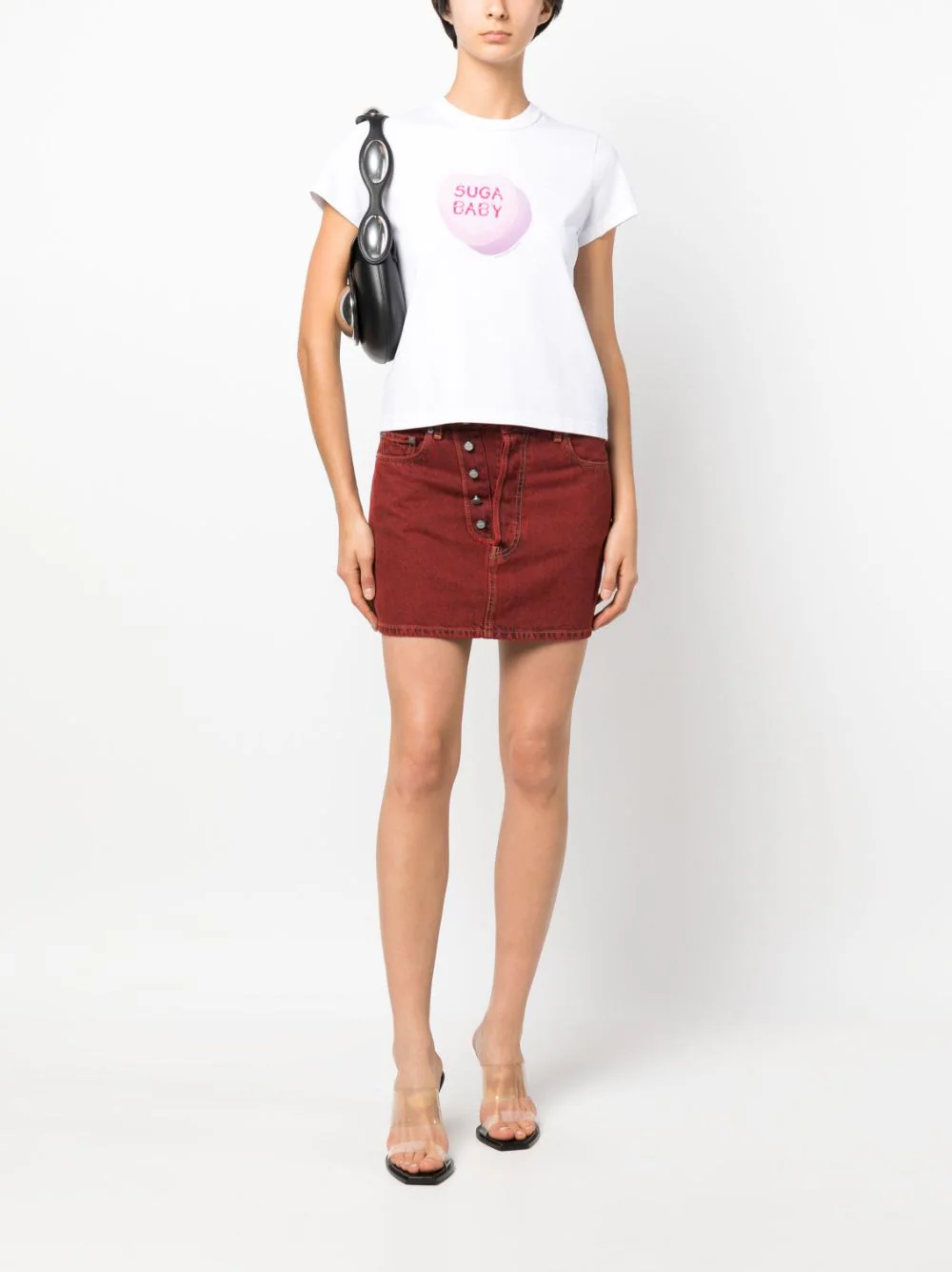 ALEXANDER WANG Women Shrunken Allover Glitter & Suga Baby Tee