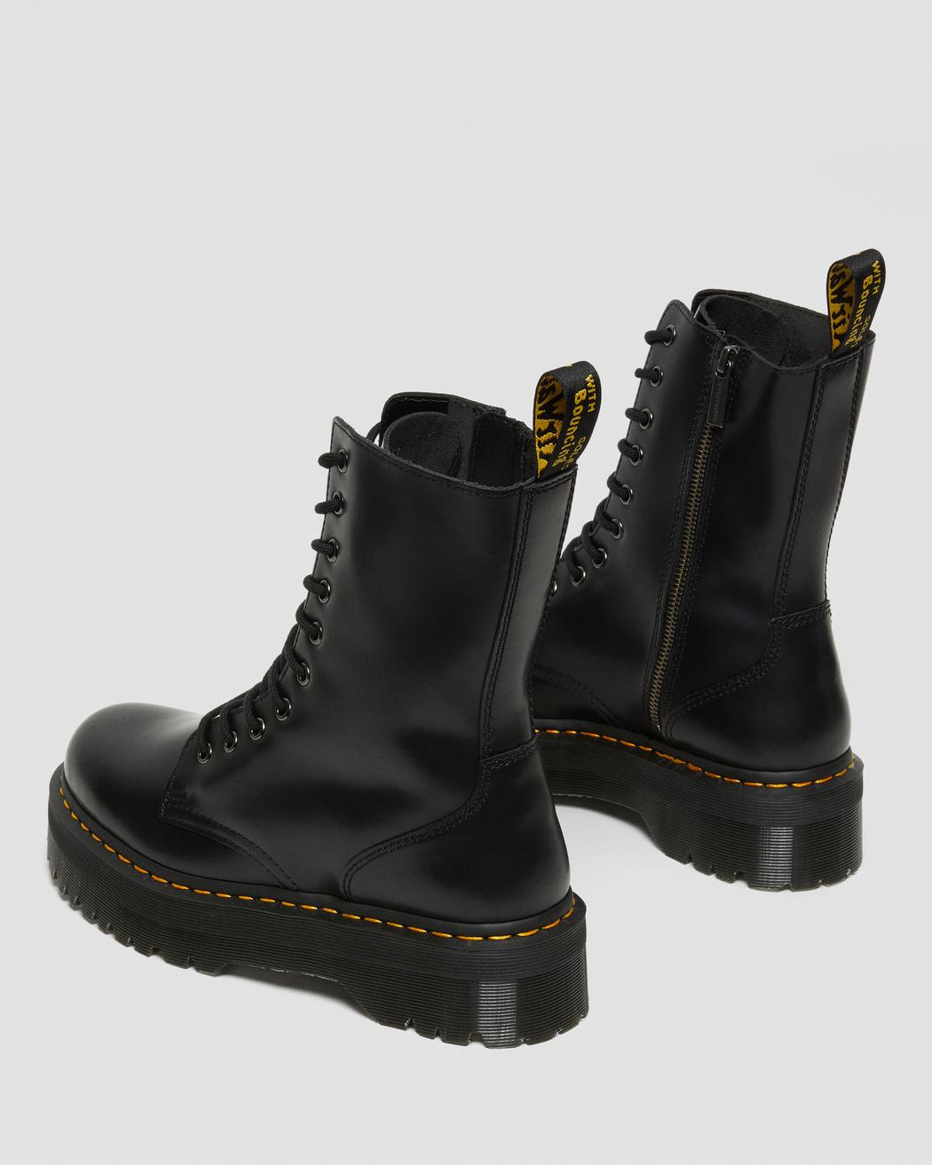 DR. MARTENS JADON HI POLISHED SMOOTH LEATHER PLATFORM BOOTS