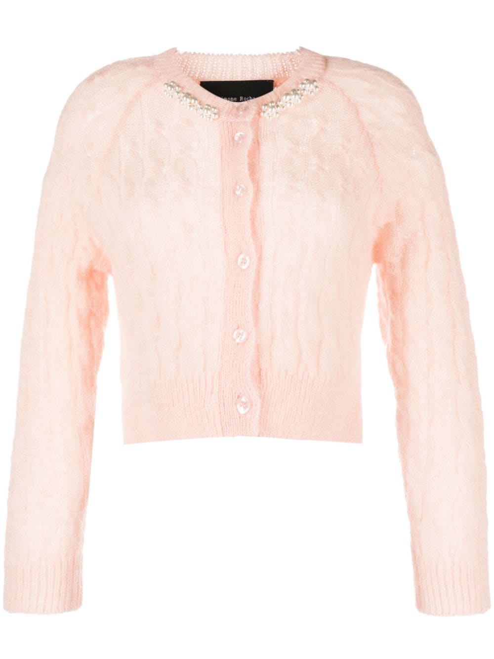 SIMONE ROCHA Women Cable Knit Long Sleeve Cardigan W/ Beading