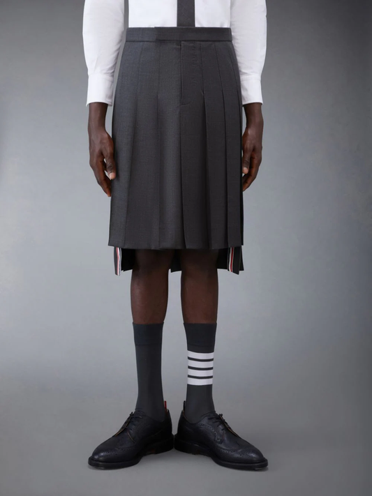 THOM BROWNE Men Twill Classic Rise Pleated Skirt