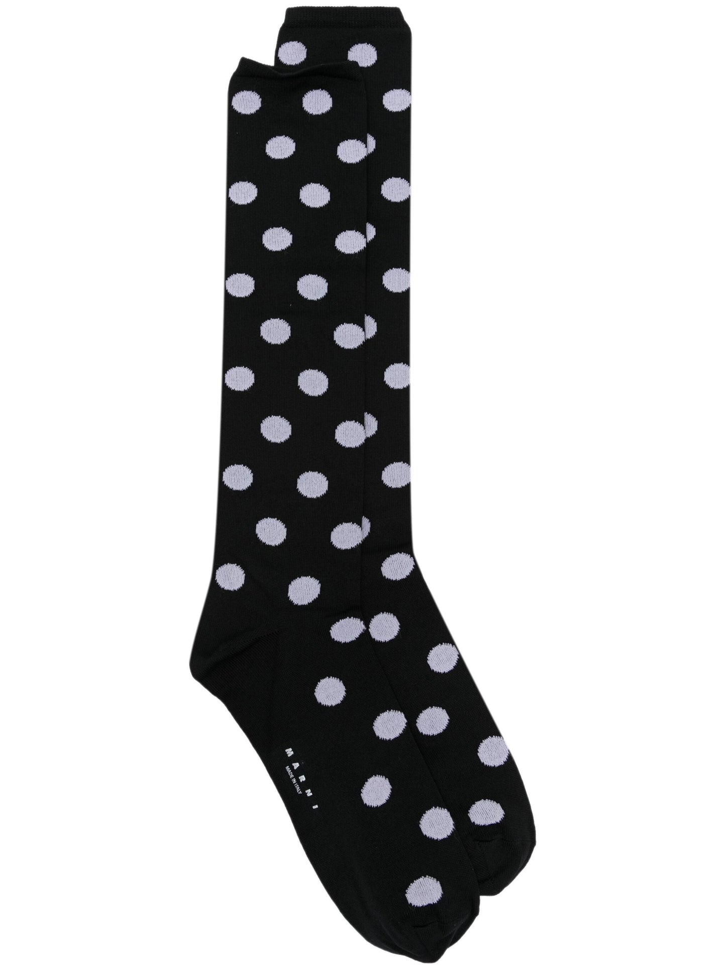 MARNI Women Cotton Polka Dot Calf Socks