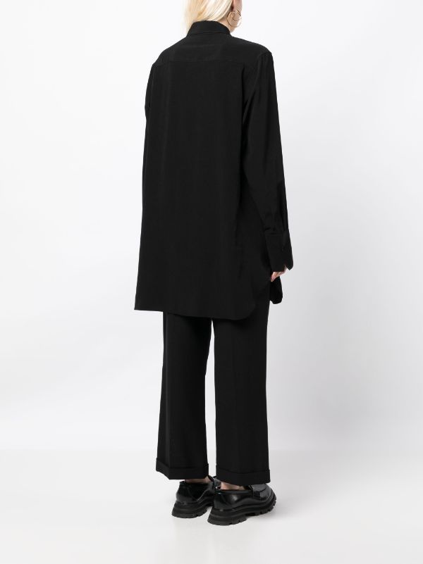 YOHJI YAMAMOTO REGULATION WOMEN R-W CUFFS STYLE BLACK SHIRT