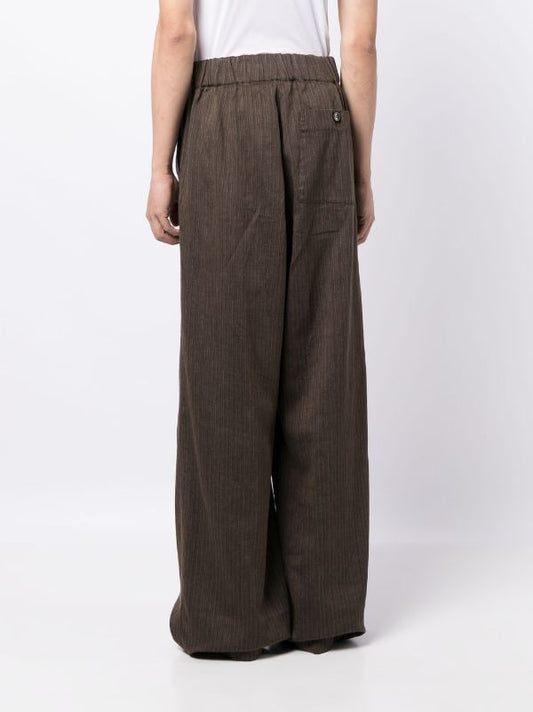 DRIES VAN NOTEN Men Pilburn Washed Cotton Linen Polyester Stripe On Heringbone Structure Pants