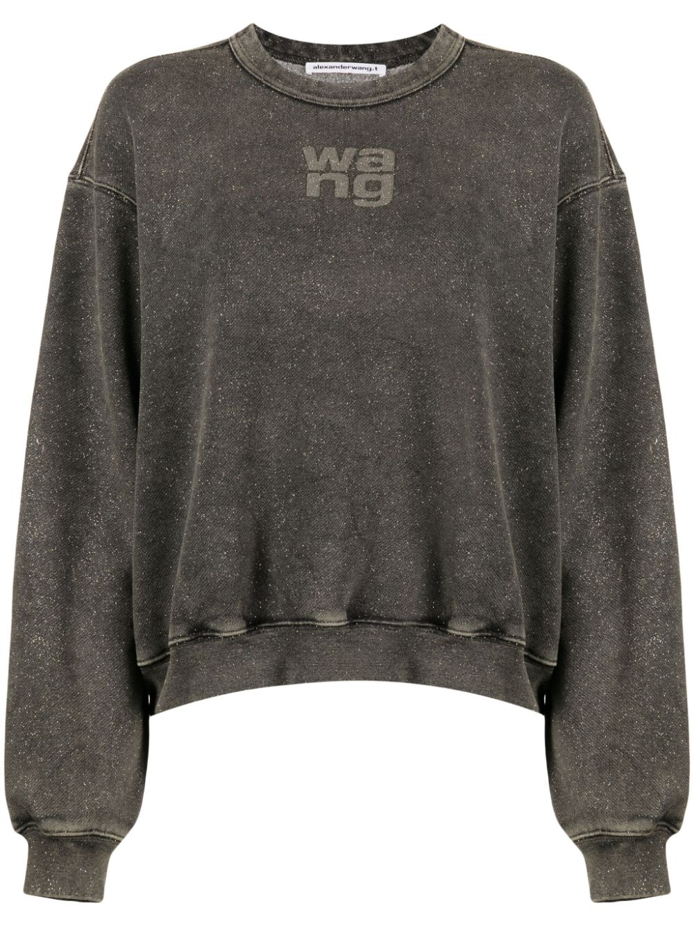 T by ALEXANDER WANG Women Glitter Essential Terry Sweatshirt With Puff Logo