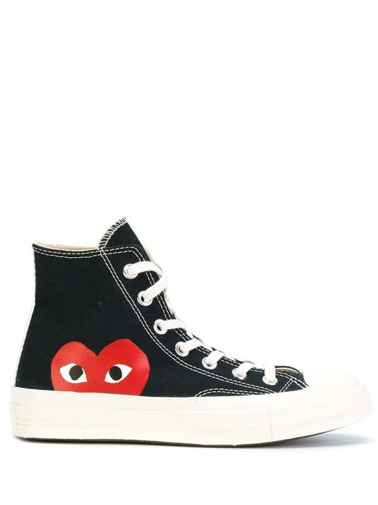 COMME DES GARCONS PLAY X CONVERSE CHUCK TAYLOR High Top Sneakers