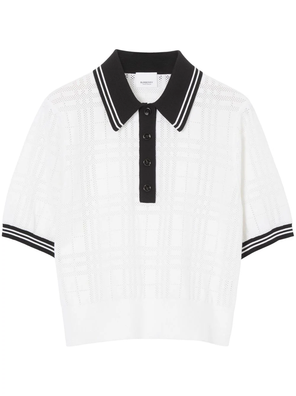 BURBERRY Women Check Wool Blend Polo Shirt