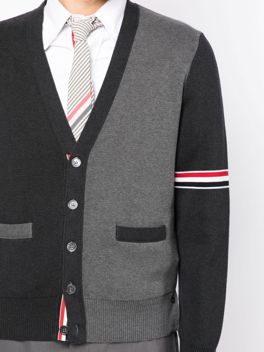 THOM BROWNE Men Milano Stitch V-Neck Cardigan