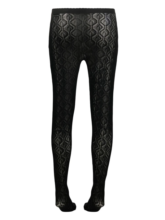 MARINE SERRE Women Regenerated Moonogram Mesh Flock Tights