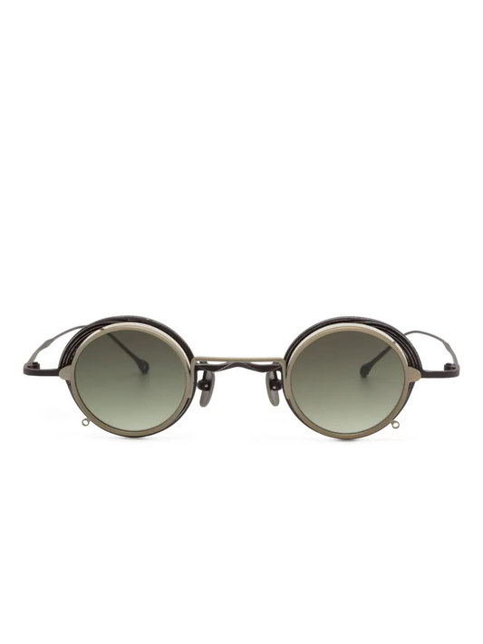 RIGARDS x ZIGGY CHEN Unisex Gray Lens in Vintage Bronze Titanium Frames w/ Green Gray Lens in Antique Gold Clip-On