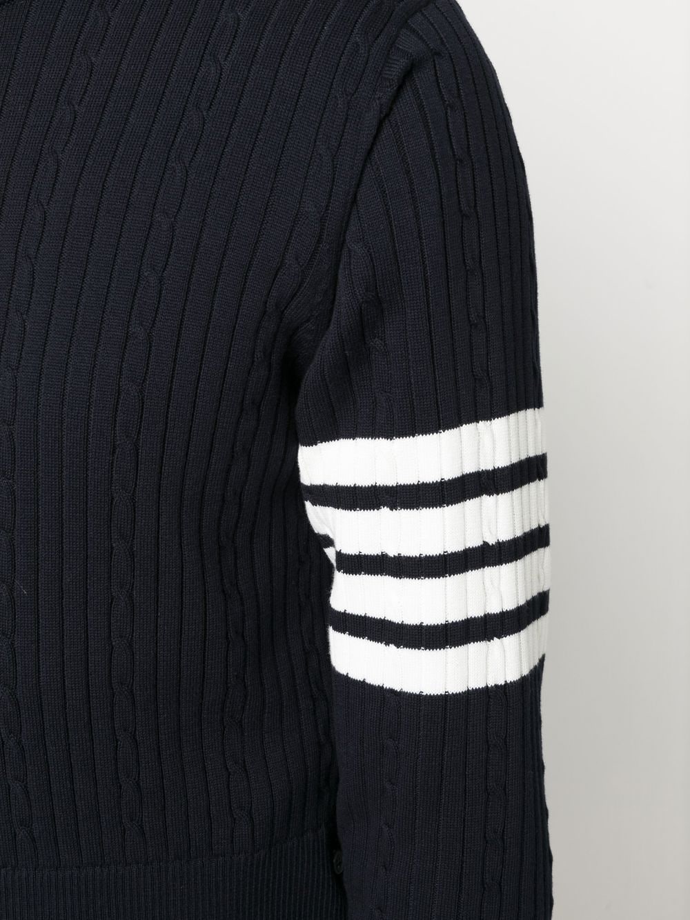 THOM BROWNE Men 4 Bar Ribbed Knit Round Neck Pullover