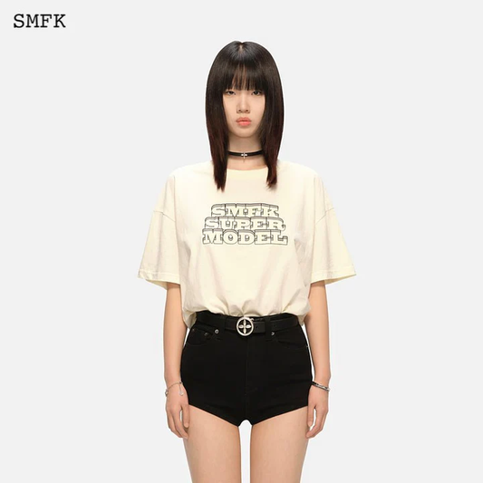 SMFK Women Oversized Model Vintage Tee