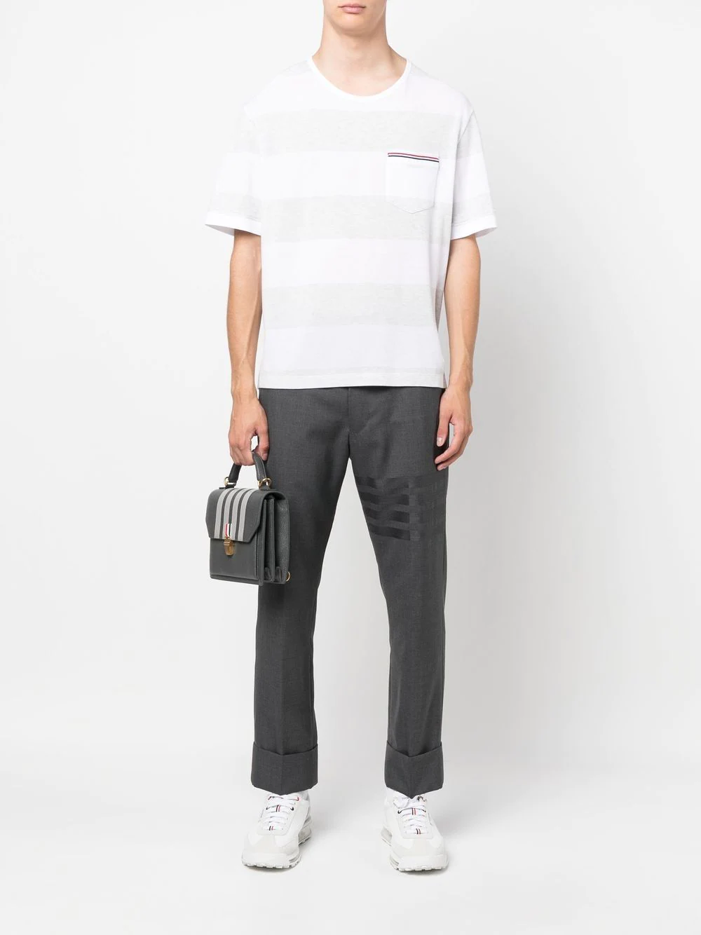 THOM BROWNE Men Striped Pocket SS Rugby Shirt