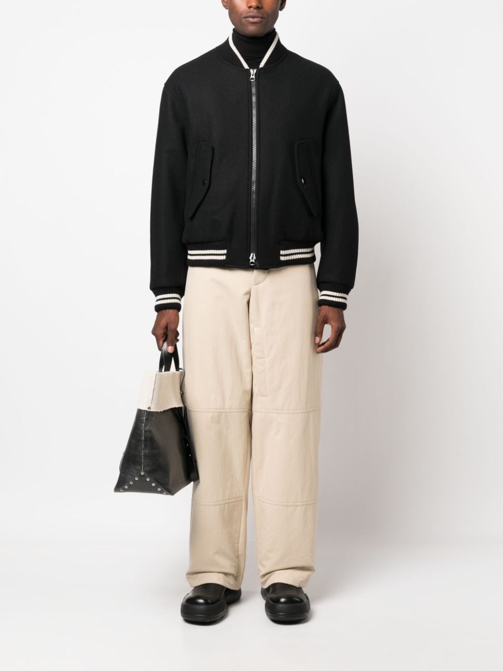 DRIES VAN NOTEN Men Heavy Wool Nylon Bomber