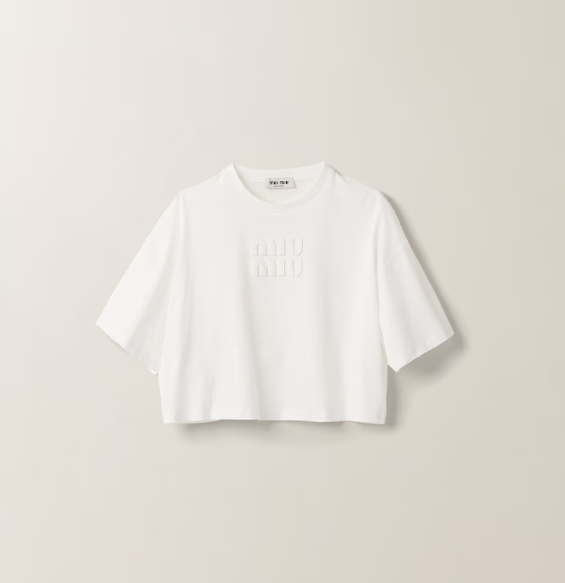 MIU MIU Women Cropped Jersey T-shirt