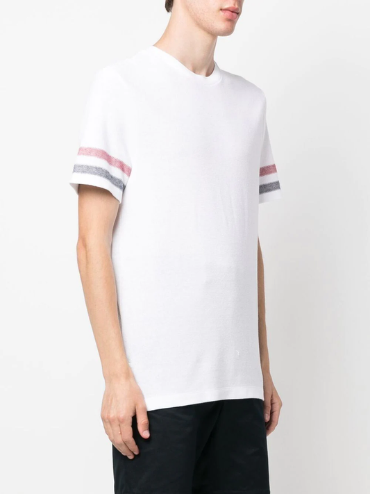 THOM BROWNE Men Striped Sleeve SS T-Shirt