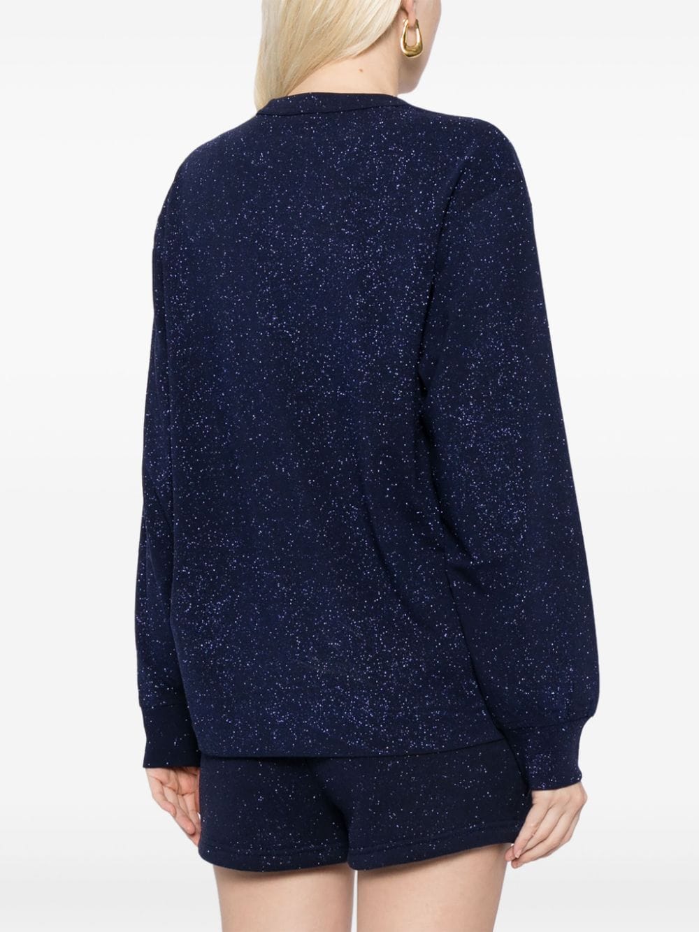 T BY ALEXANDER WANG Glitter Essential Jersey LS Tee With Puff Logo