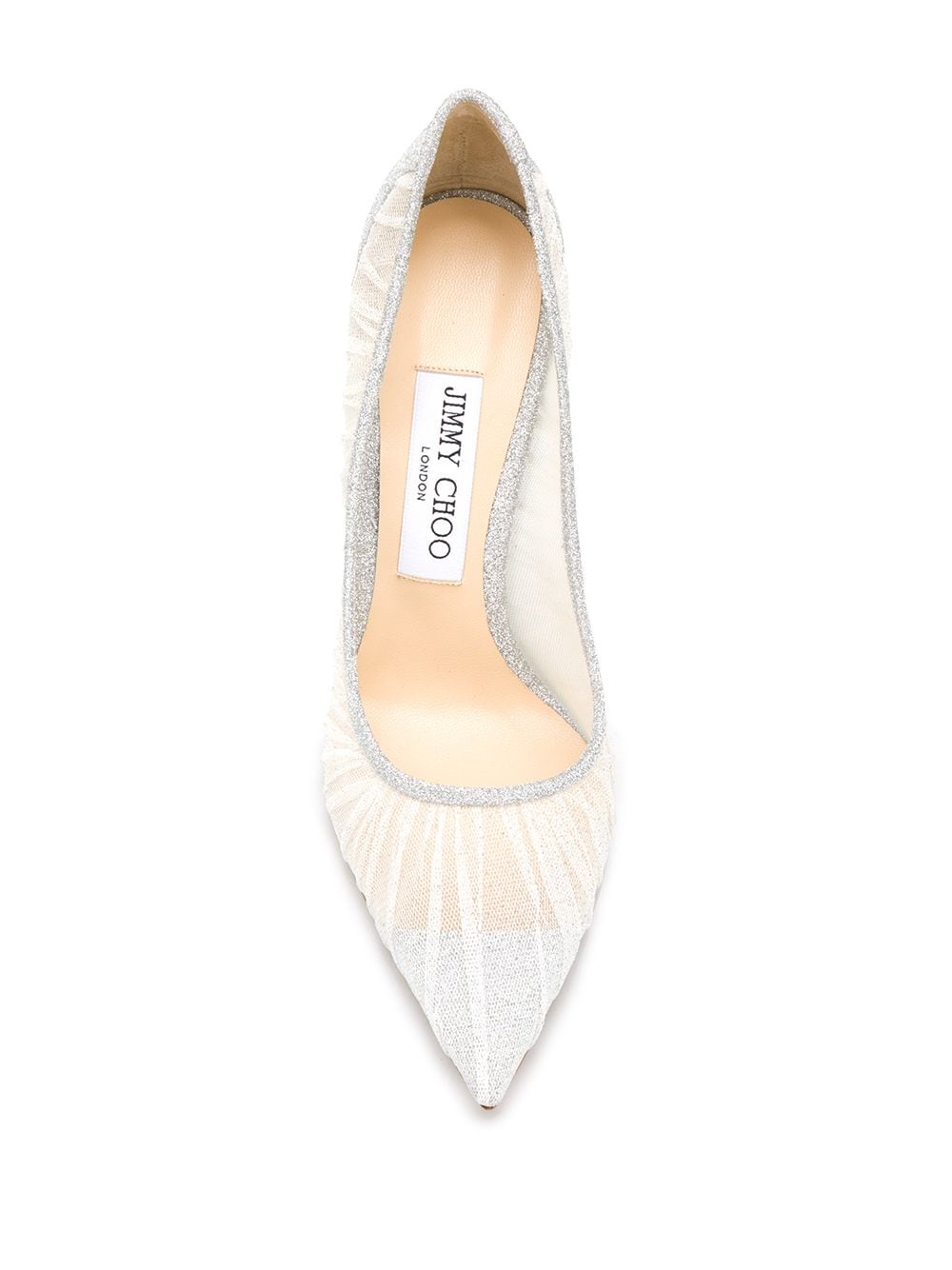 JIMMY CHOO Women Fine Glitter Fabric W/ Glitter Tulle Pumps