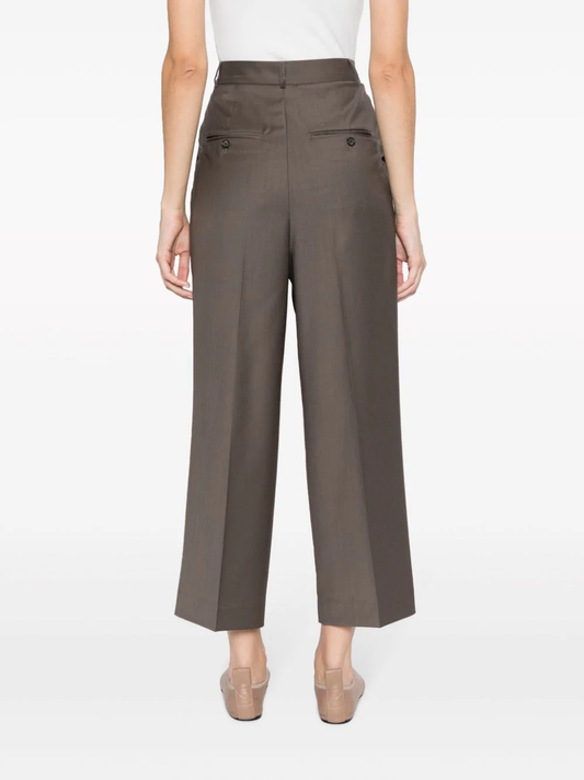 TOTEME WOMEN Double-Pleated Cropped Trousers